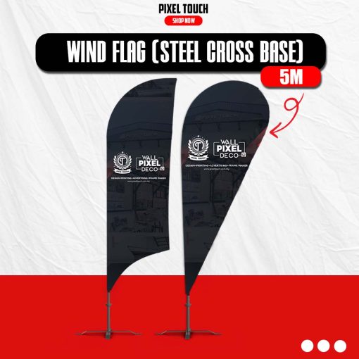 WIND FLAG STEEL CROSS BASE (5M)