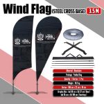 Wind Flag ( Steel Cross Base ) 3.5 m